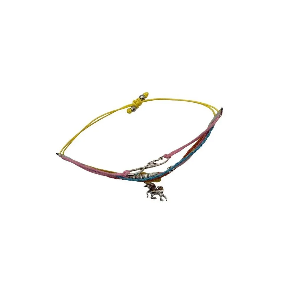Infinity Love Unicorn Adjustable Braided Charm Bracelet Multicolor Girls Jewelry